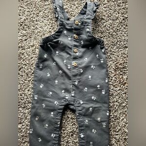 Floral Print Kids Overalls